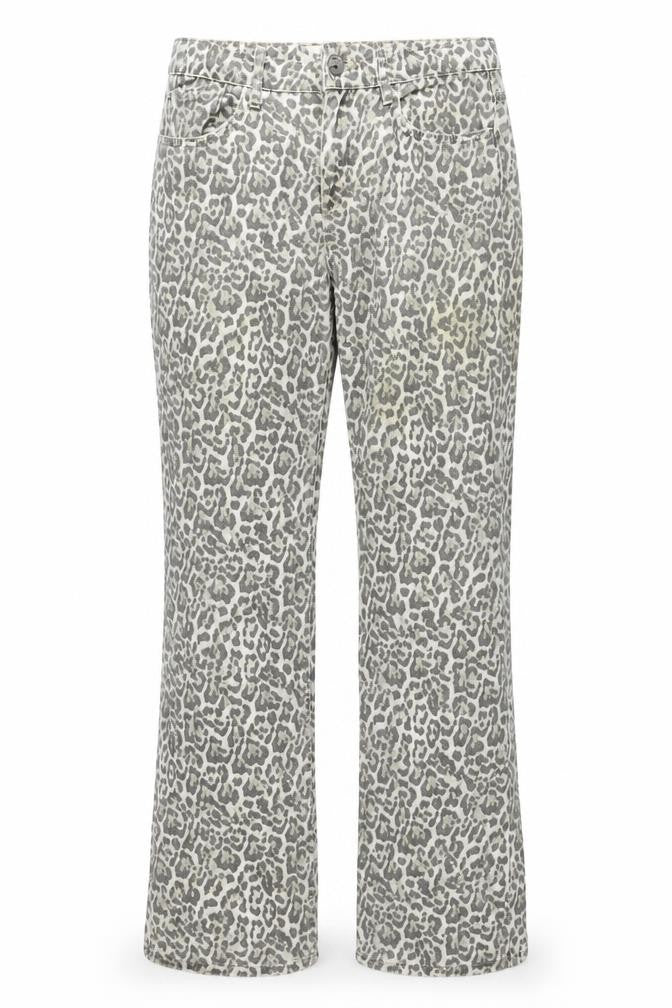 Stradivarius Teen Grey Animal Print Straight Jeans Size 14 Cotton