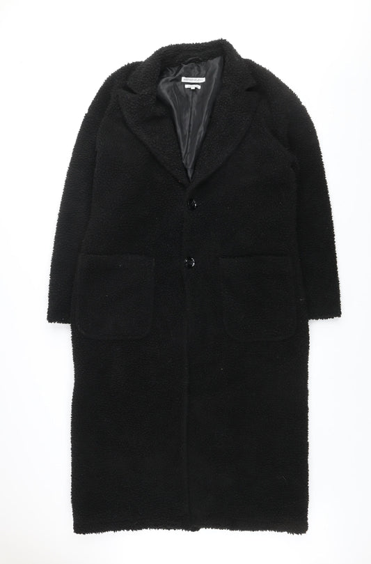 Another Influence Women's Black Long Fleece Overcoat Size M