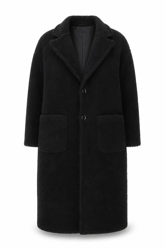 Another Influence Women's Black Long Fleece Overcoat Size M