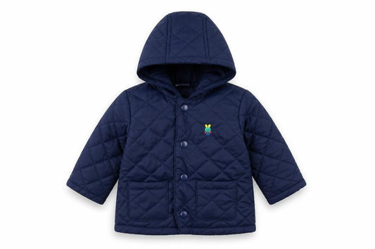 United Colors of Benetton Blue Quilted Hooded Jacket 3-6 Months