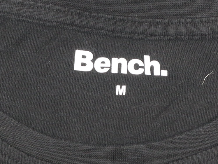 Bench Men Black Long Sleeve Cotton Crew Neck Top Size M