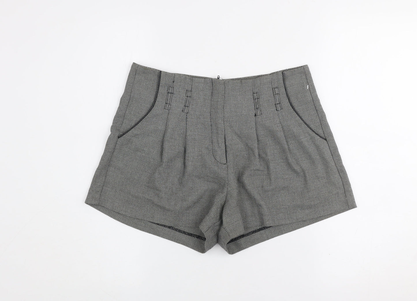A|wear Women Grey Pleated Chino Shorts Size 10