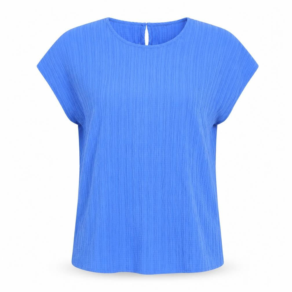 Dunnes Women’s Blue Short Sleeve Basic Blouse L