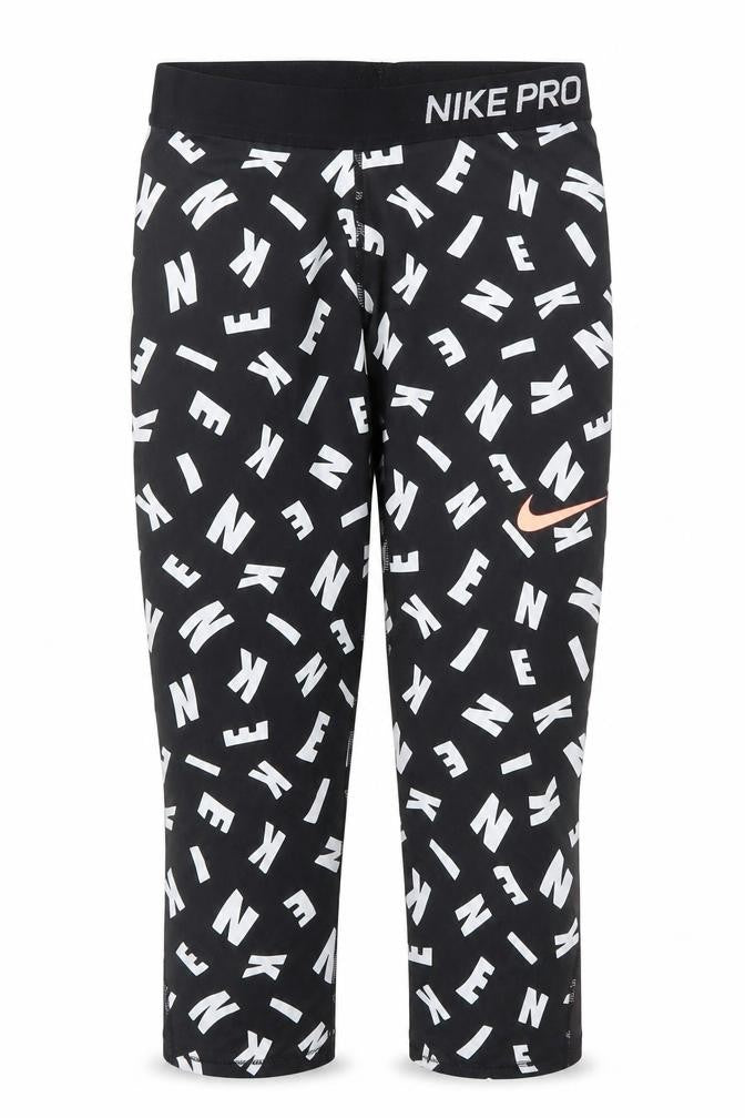 Nike Pro Dri-FIT Black Leggings Women L Capri Athletic Stretch