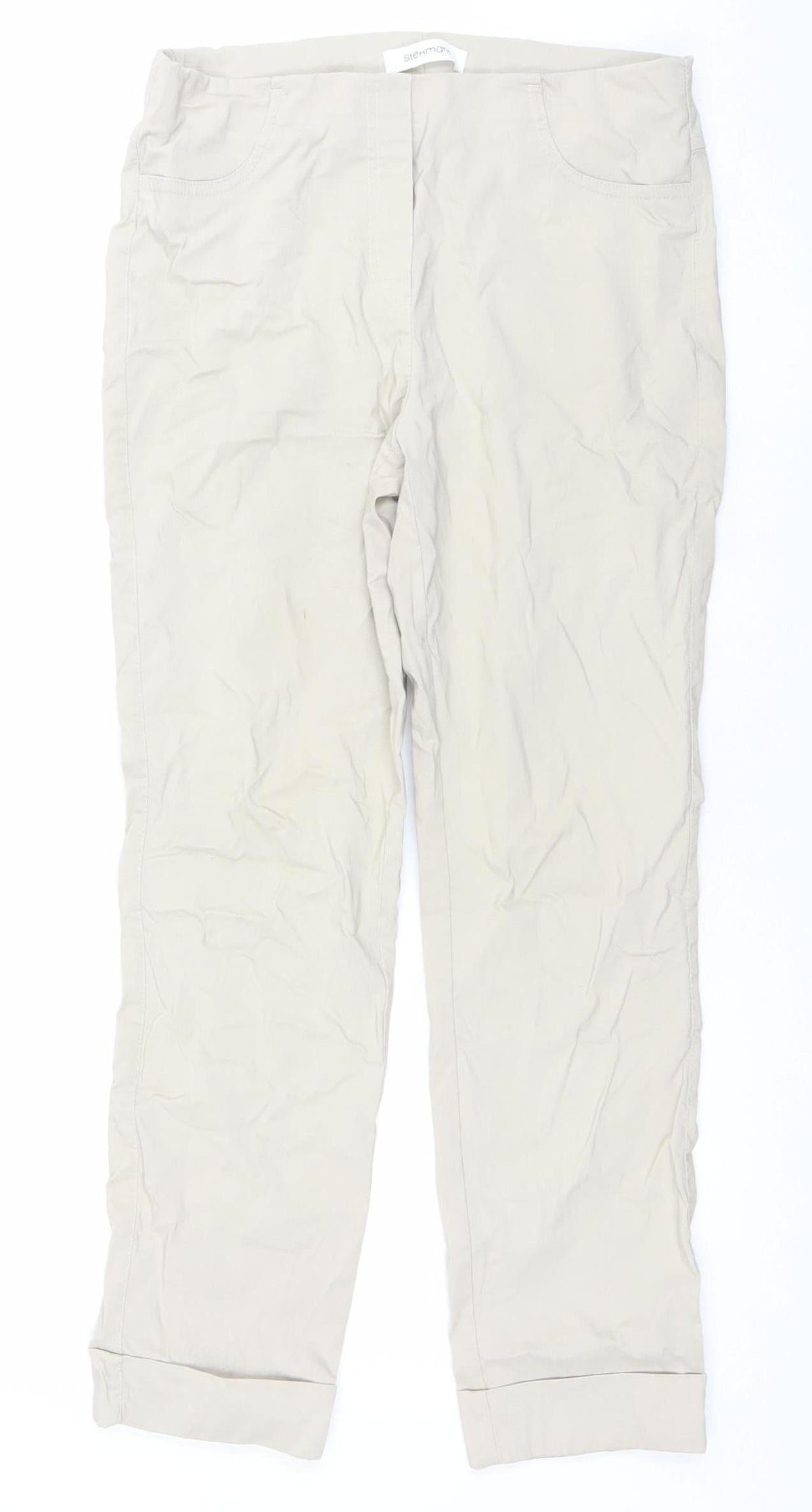 Stehmann Womens Beige Chino Stretch Trousers Size 10