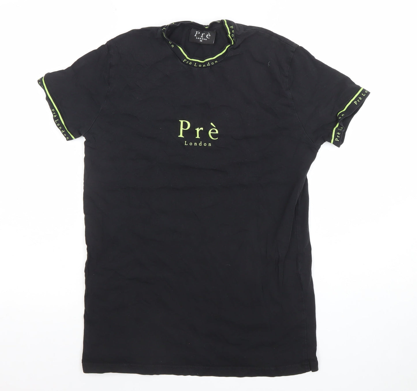 Pre London Men's Black XS Cotton Logo Crew Neck T-Shirt