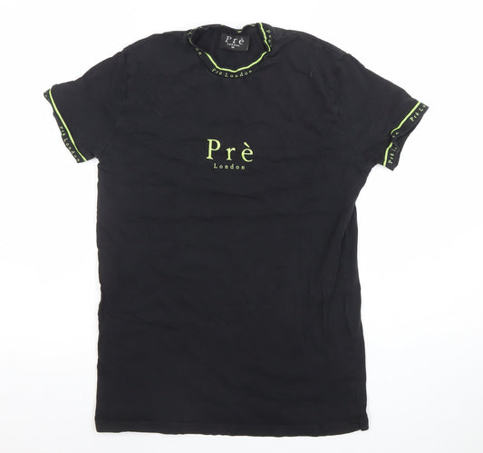Pre London Men's Black XS Cotton Logo Crew Neck T-Shirt