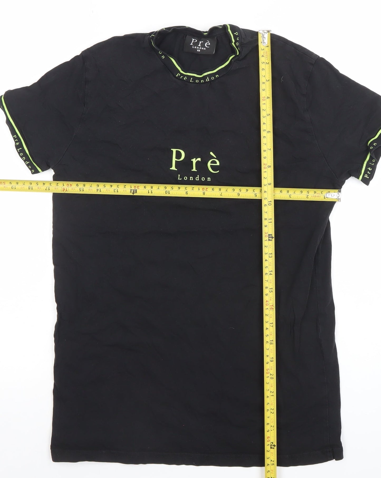 Pre London Men's Black XS Cotton Logo Crew Neck T-Shirt