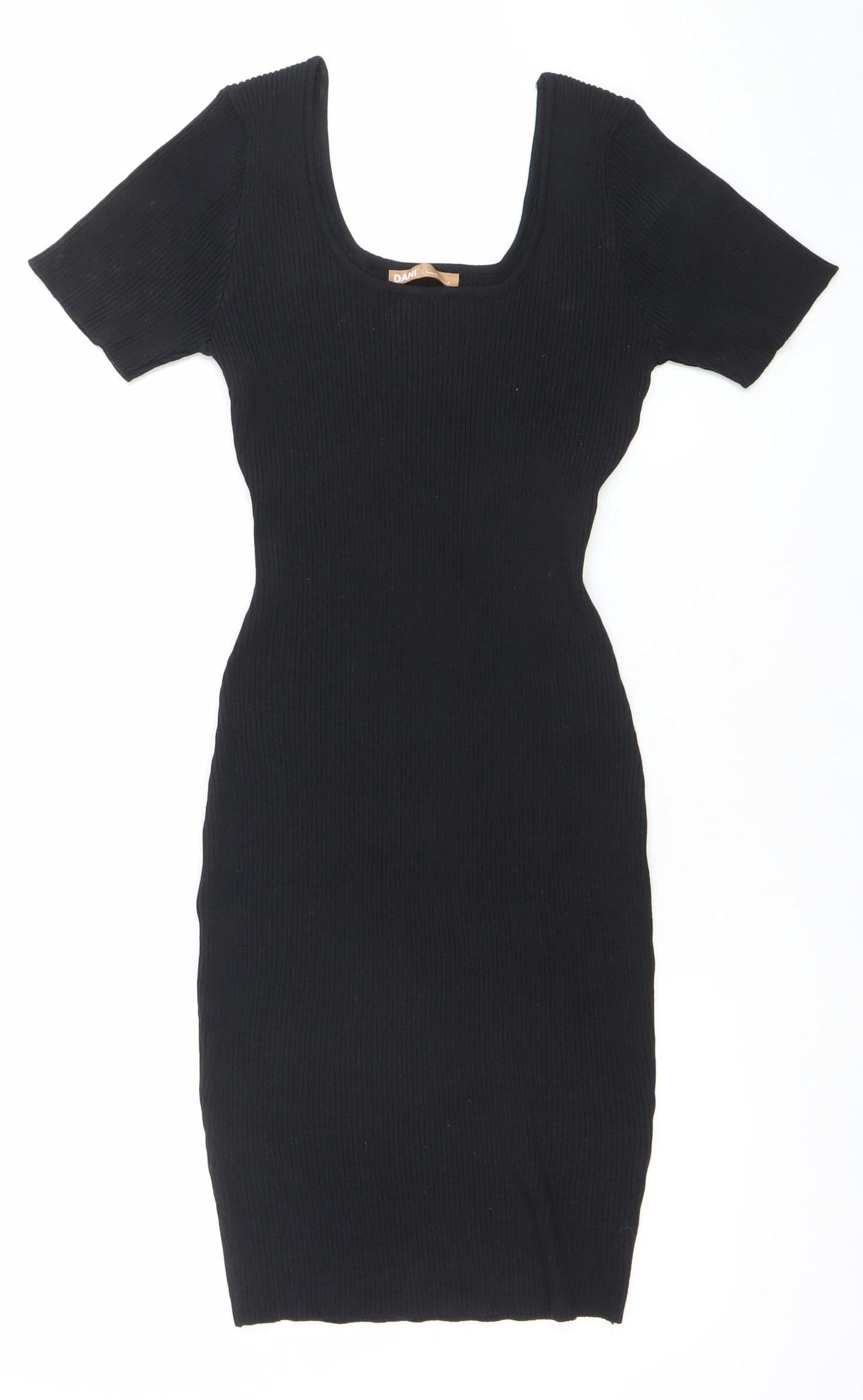 DANI Women’s Black Knit Bodycon Stretch Dress One Size