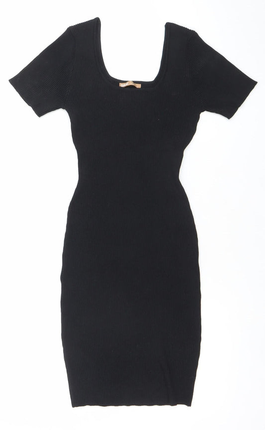 DANI Women’s Black Knit Bodycon Stretch Dress One Size