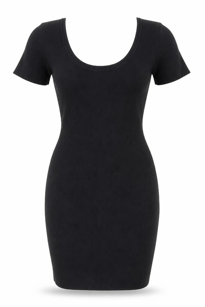 DANI Women’s Black Knit Bodycon Stretch Dress One Size