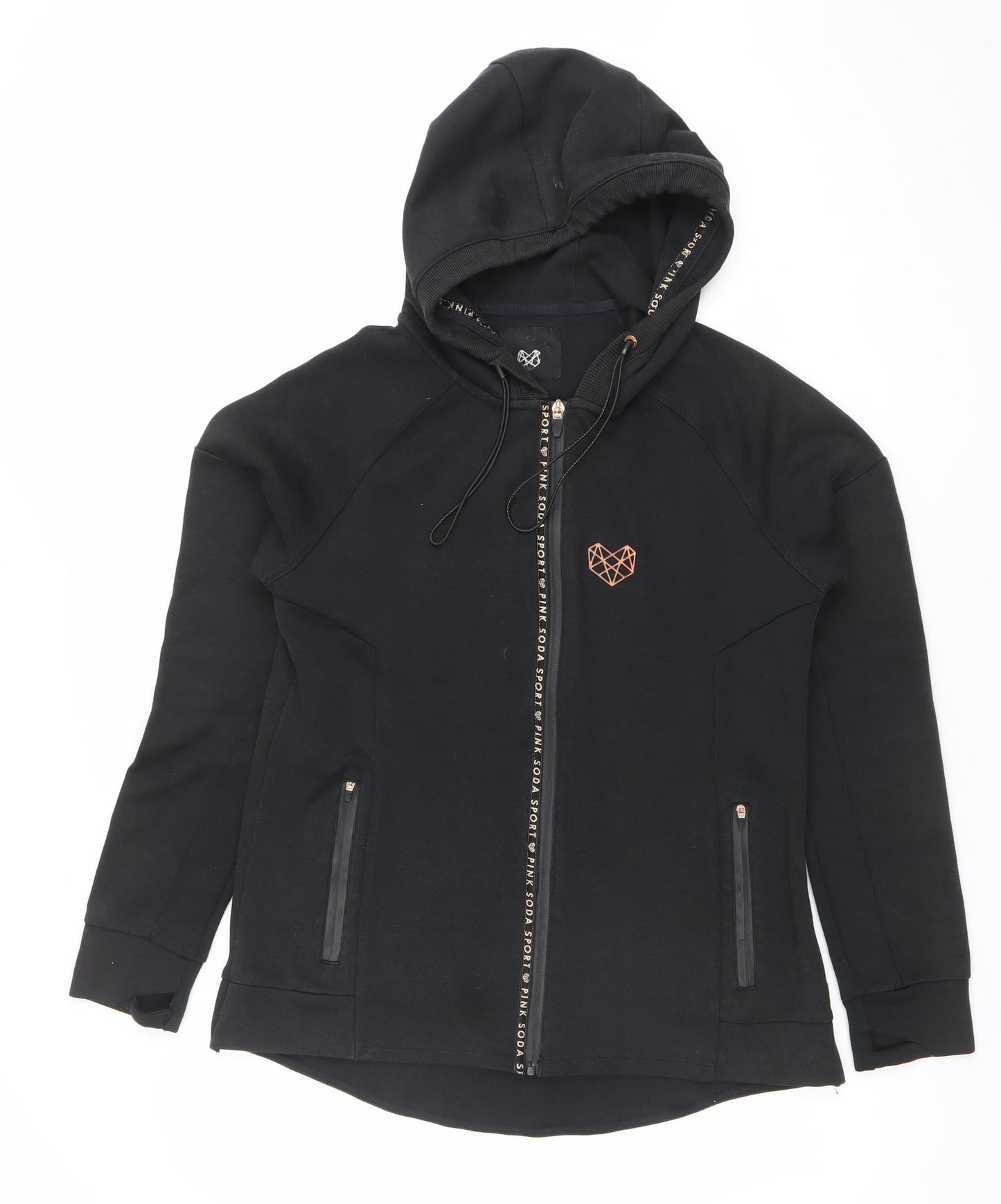 Pink Soda Sport Women's Black Full Zip Hoodie Size 10