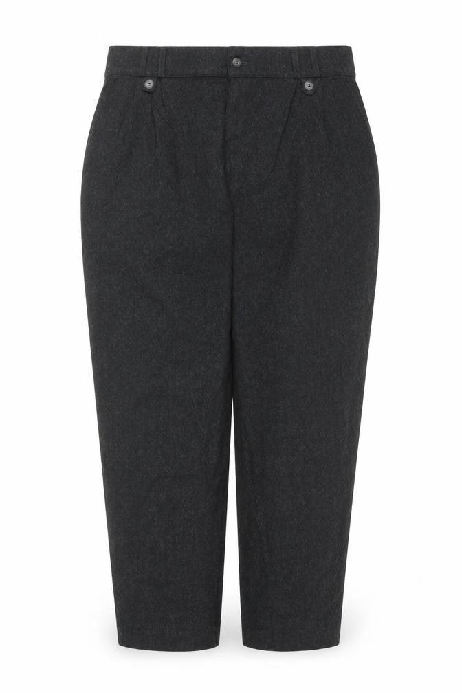 Women's Grey Regular Fit Pleated Trousers Size 18 Stretch Cotton Blend