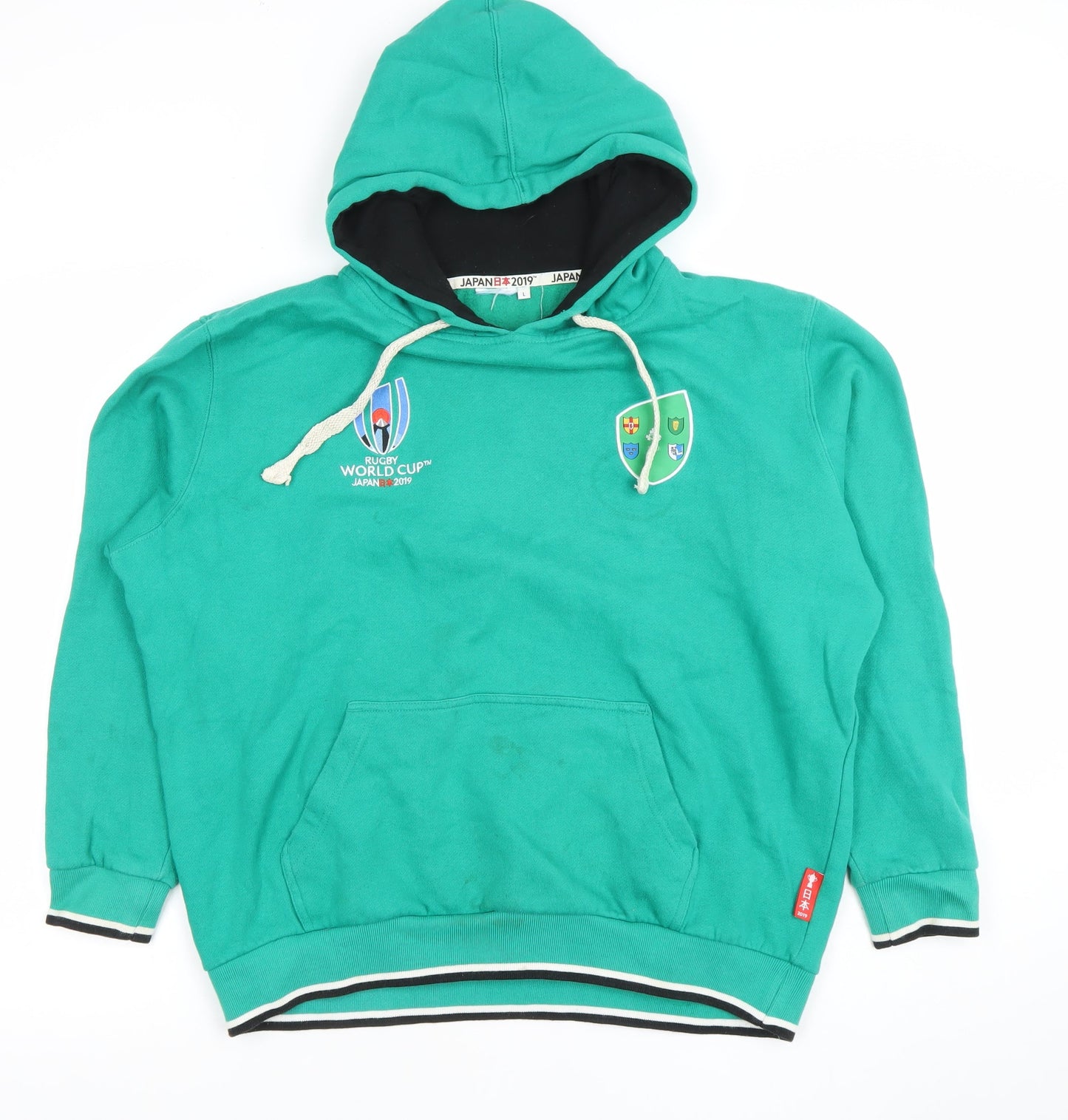 Rugby World Cup Japan 2019 Green Hoodie L Women Cotton Blend