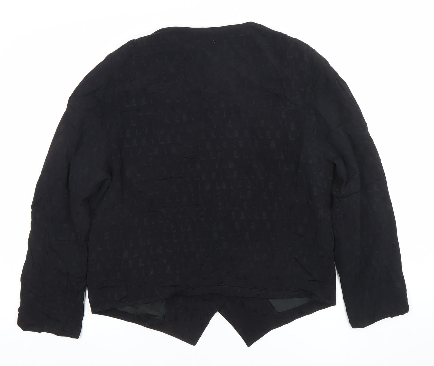 Betty Barclay Women Black Long Sleeve Button Blouse Size 12