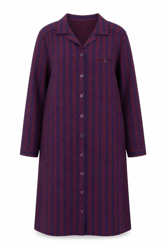 Marks & Spencer Women’s Purple Red Checked Long Shirt Dress Size 18