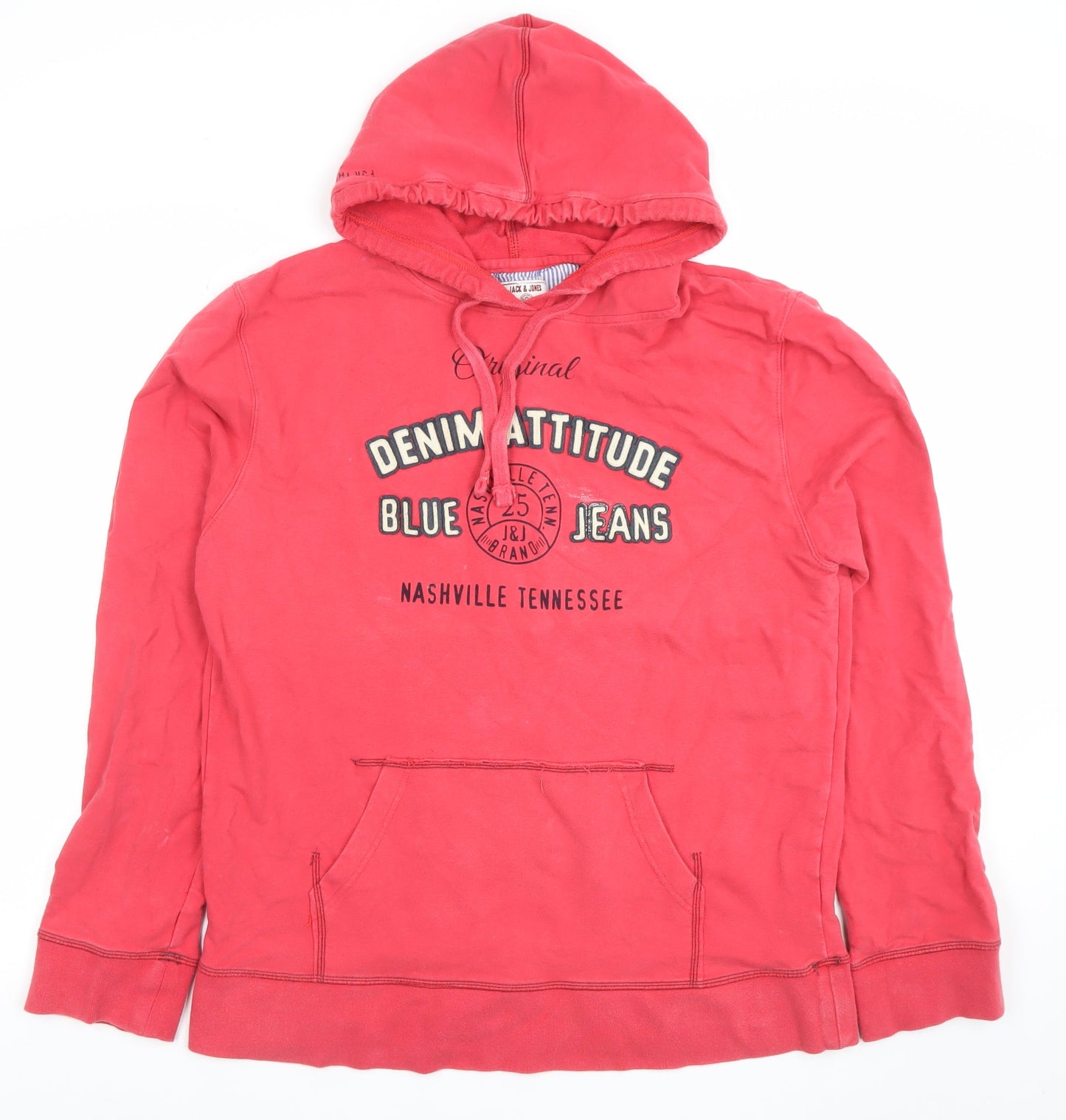 Jack & Jones Women's Red Pullover Hoodie XL Cotton Blend Casual