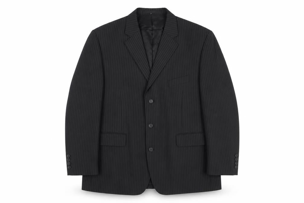 Marks & Spencer Men’s Black Pinstripe Wool Blazer Jacket 40R