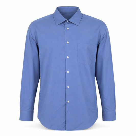 Arrow Men's Blue Athletic Fit Long Sleeve Formal Dress Shirt Size L 42cm