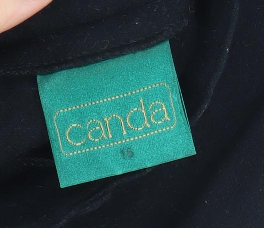 Canda Womens Black Size 16 Straight Leg Lined Wool Blend Trousers