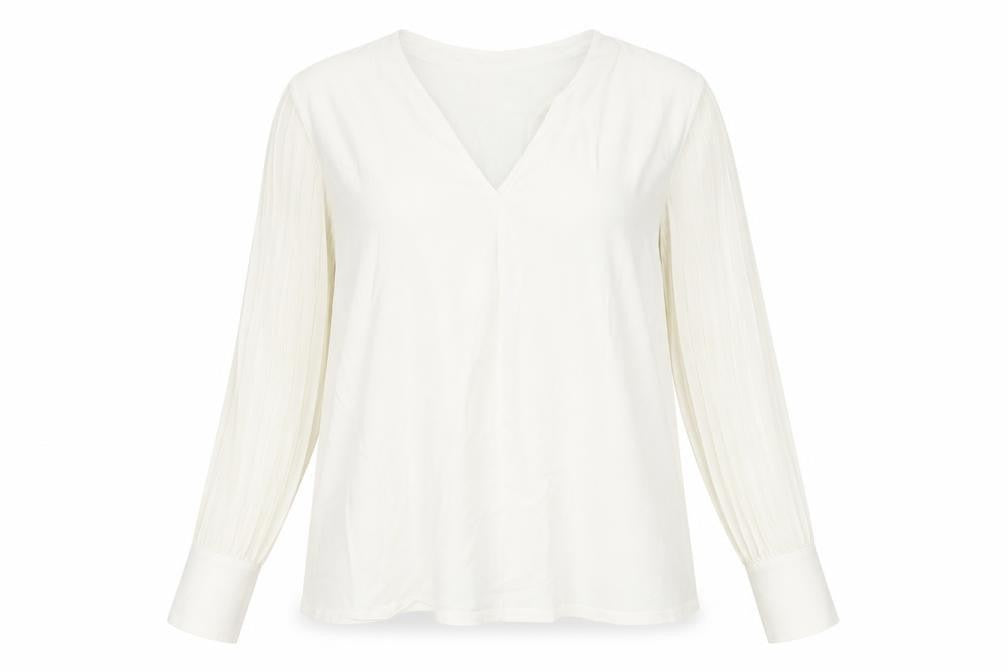 Paul Costelloe Living Women’s Ivory V-Neck Long Sleeve Blouse Size 14