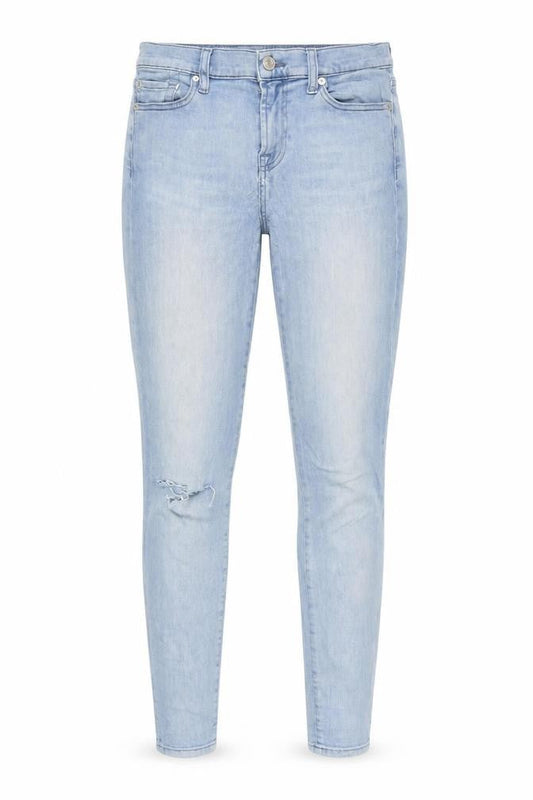 7 For All Mankind Womens Blue Size 28 Skinny Mid Rise Distressed Jeans