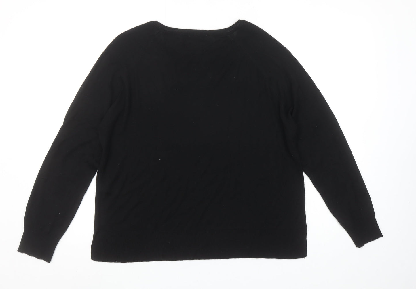 Zara Women Black Size 12 Crew Neck Knit Jumper