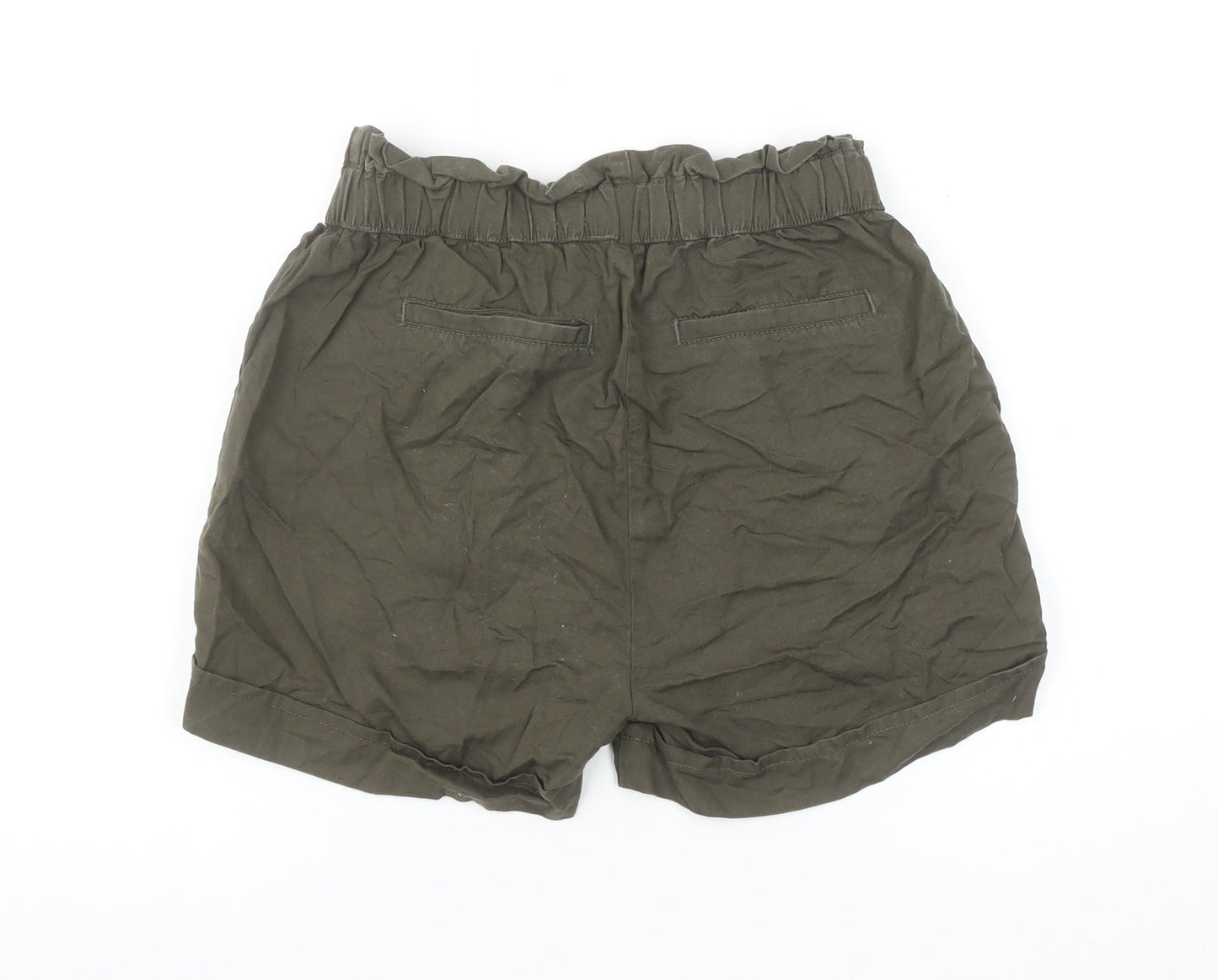Soyaconcept Women's Green Paperbag Lyocell Shorts Size S