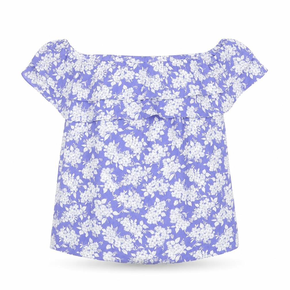 Oasis Women's Purple Floral Off Shoulder Blouse Size 10