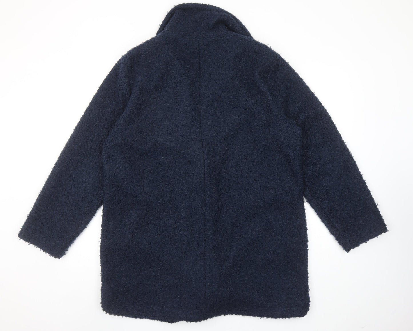 Dunnes Stores Women's Navy Blue Mid-Length Button Coat Size 14
