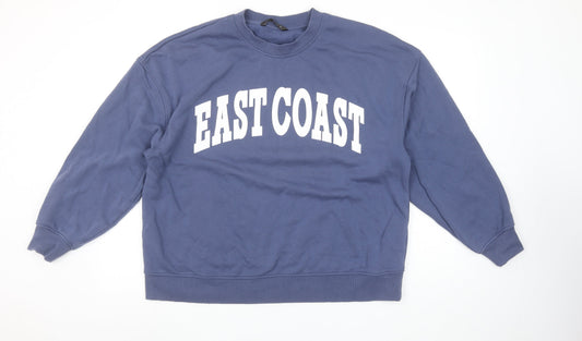 Dunnes Stores Women Blue Large Pullover Sweatshirt East Coast Print