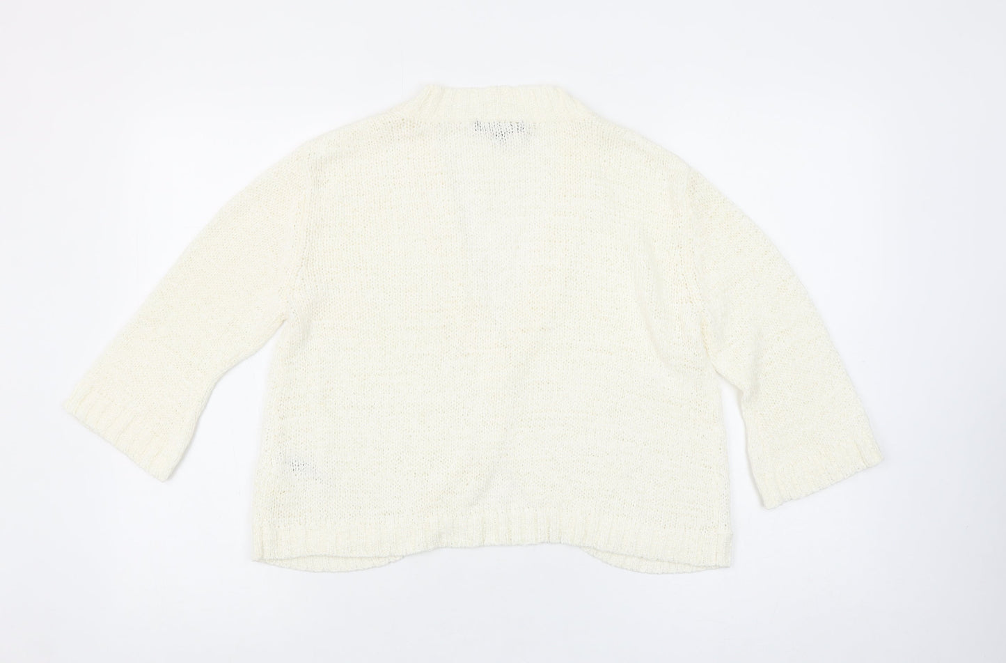 Dunnes Women’s Ivory Chunky-Knit V-Neck 3/4 Sleeve Cardigan M