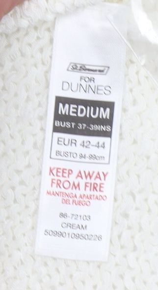 Dunnes Women’s Ivory Chunky-Knit V-Neck 3/4 Sleeve Cardigan M