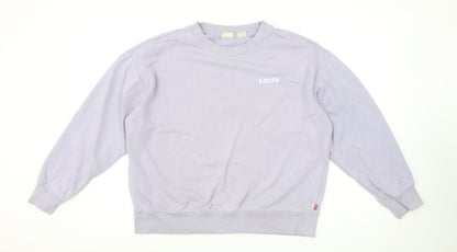 Levi's Women’s Lilac Cotton Crew Neck Pullover Sweatshirt L