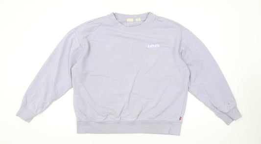 Levi's Women’s Lilac Cotton Crew Neck Pullover Sweatshirt L