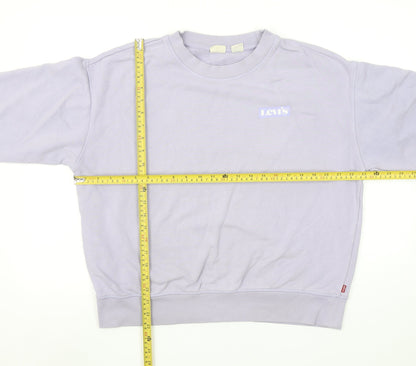 Levi's Women’s Lilac Cotton Crew Neck Pullover Sweatshirt L