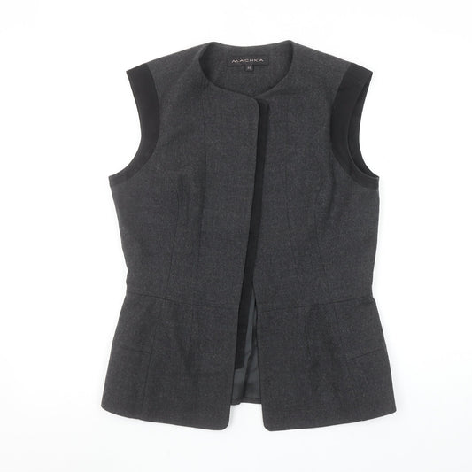 Machka Women Grey Wool Blend Sleeveless Suit Waistcoat Size 12