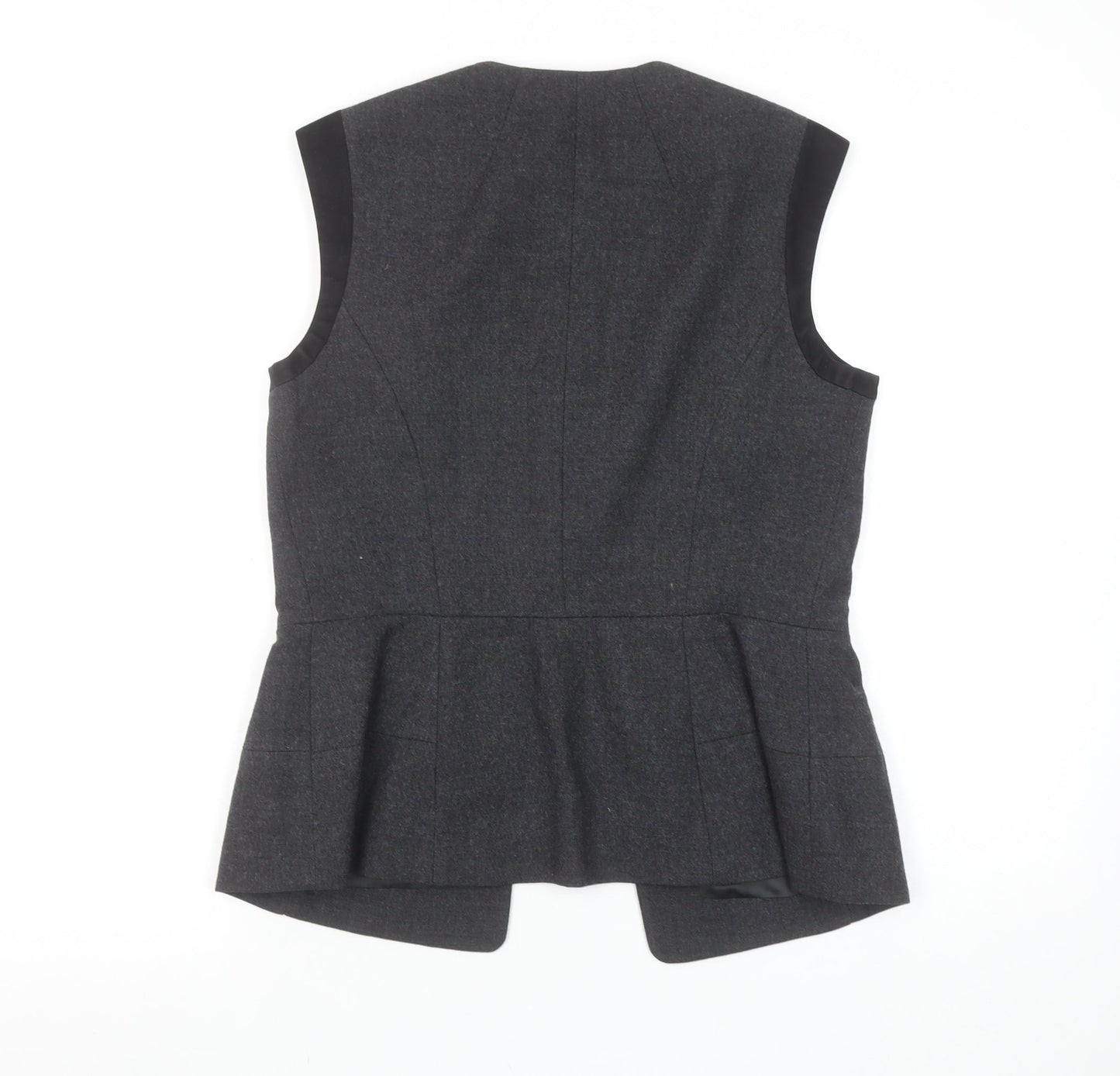 Machka Women Grey Wool Blend Sleeveless Suit Waistcoat Size 12