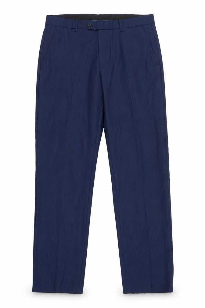 Identikit Men’s Blue 34L Regular Fit Formal Trousers