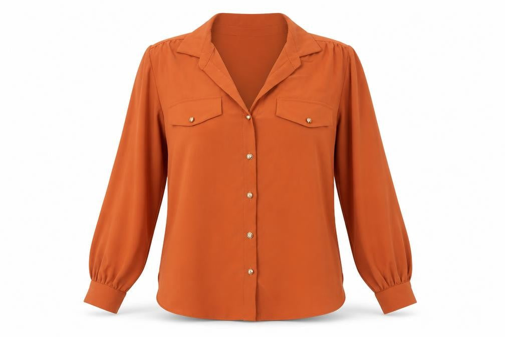 River Island Women's Brown Long Sleeve Button Blouse Size 10