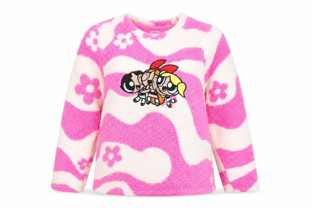 The Powerpuff Girls Women's Pink Fleece Pyjama Top Size 12-14
