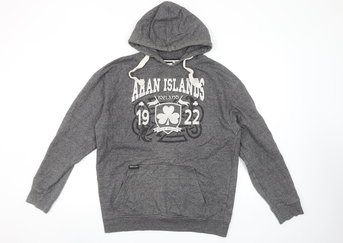 Traditional Craftwear Grey Aran Islands Womens L Pullover Hoodie
