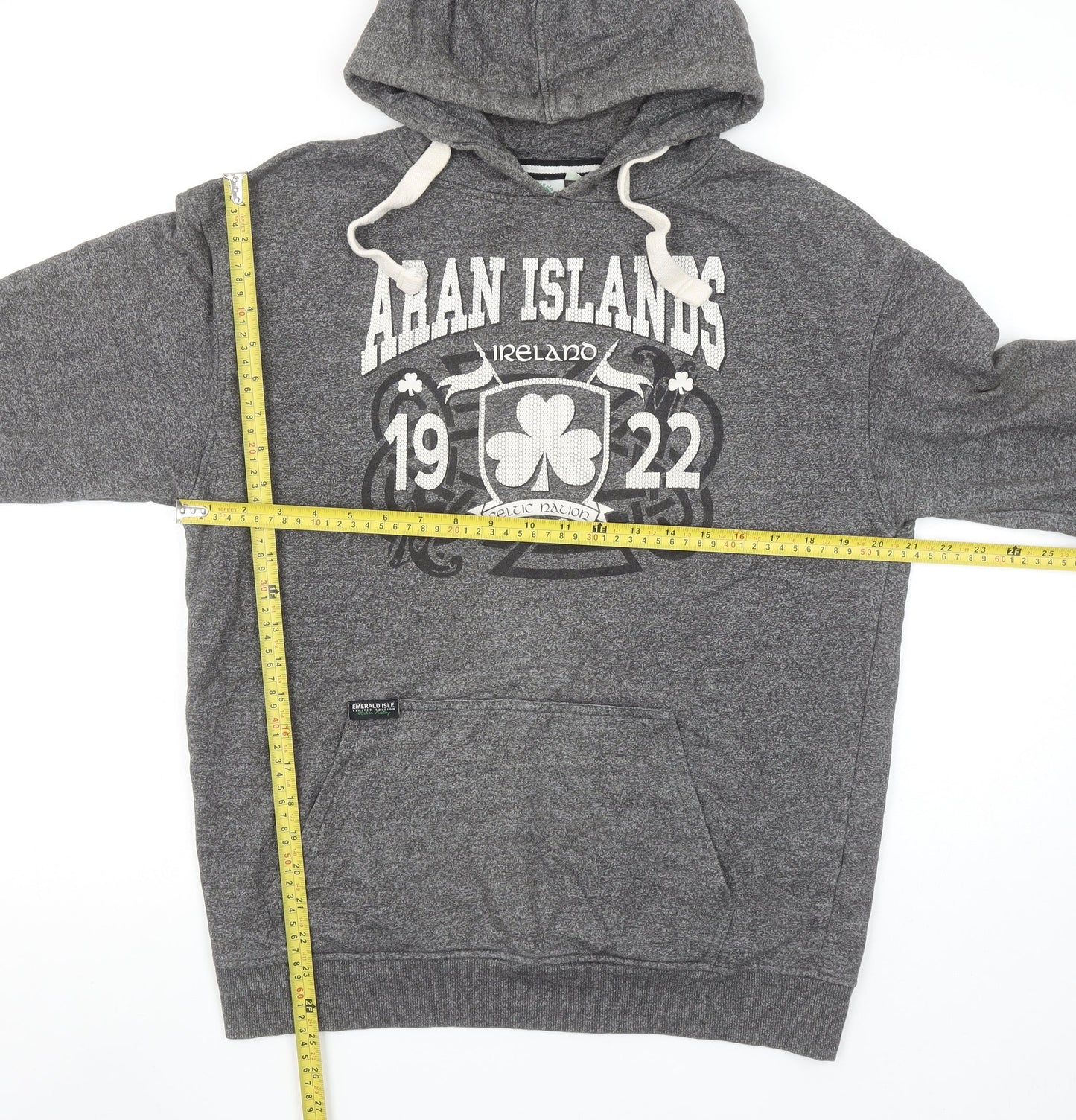 Traditional Craftwear Grey Aran Islands Womens L Pullover Hoodie