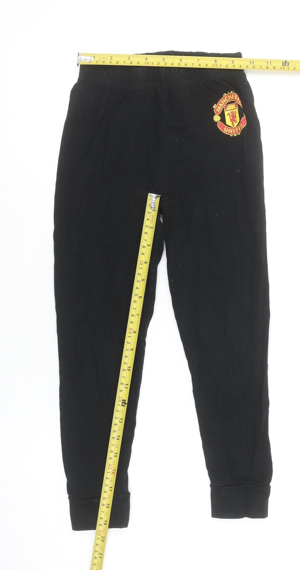 Manchester United Boys Black Cotton Pyjama Pants Age 6-7 Years