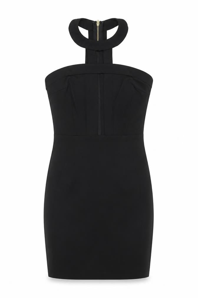 Missguided Women's Black Size 6 Bodycon High Neck Party Dress