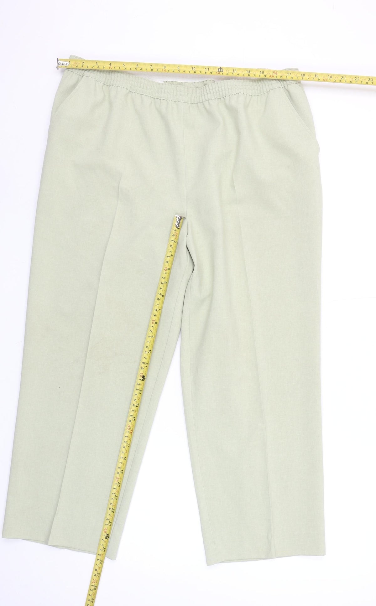 Westerlind Women’s Beige Elastic Waist Straight Trousers Size 14