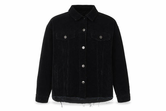 Zara Women's Black Corduroy Jacket XS Casual Button-Up Outerwear