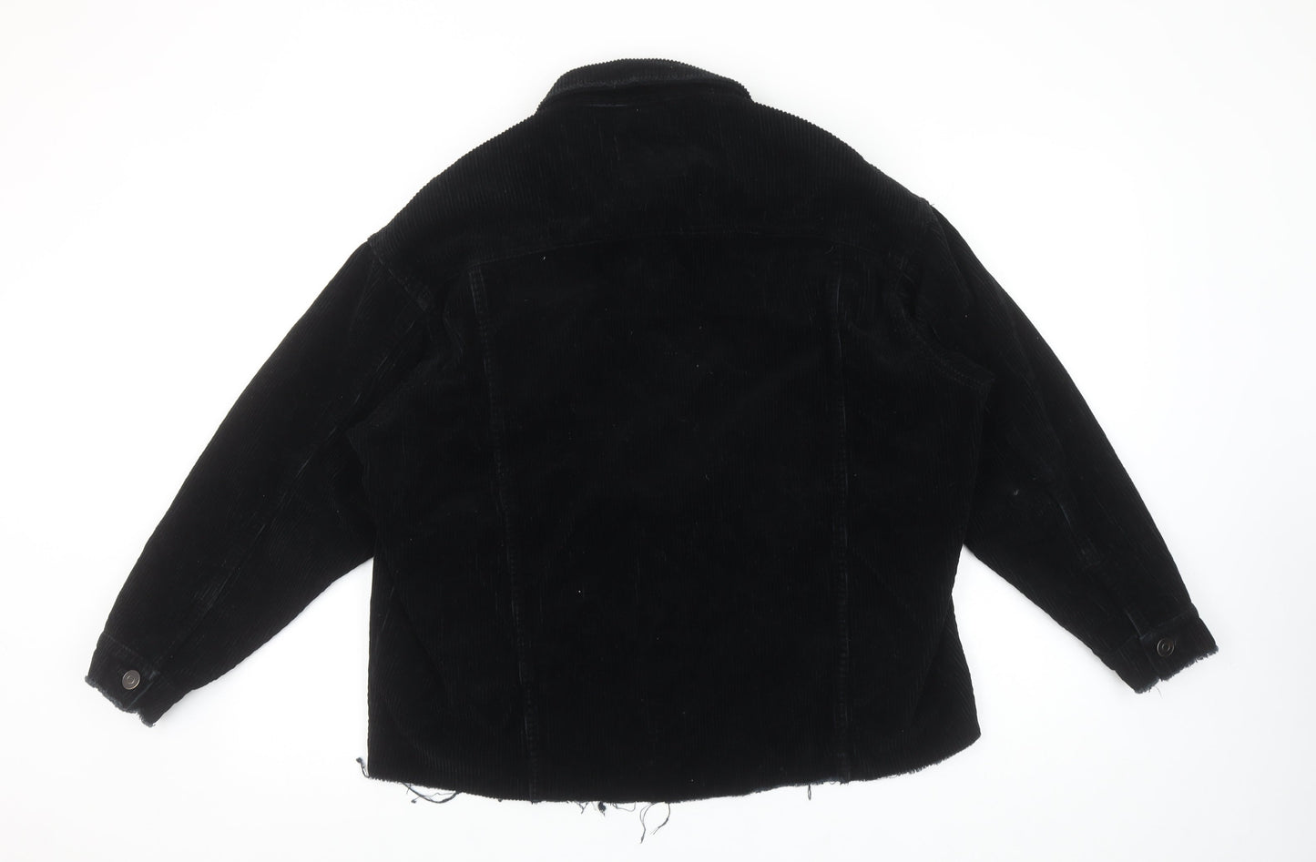 Zara Women's Black Corduroy Jacket XS Casual Button-Up Outerwear
