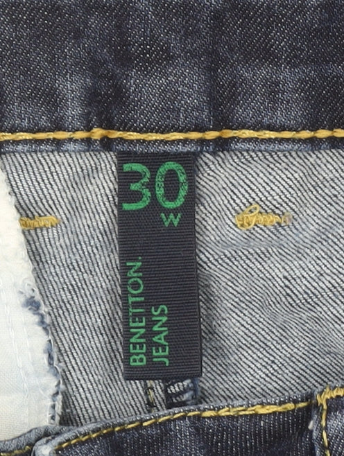 Benetton Womens Blue Straight Denim Jeans Size 30W Classic Fit