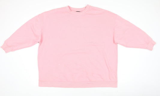 Dunnes Stores Women Pink Crew Neck Fleece Pullover Jumper Size 20